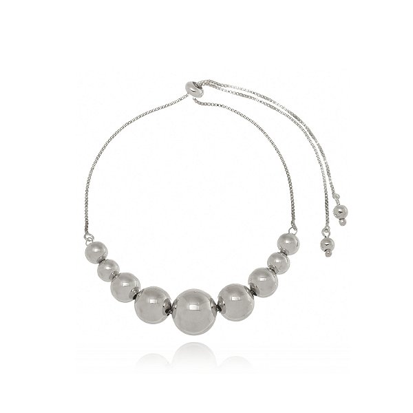 Pulseira com 10 bolinhas e com corrente ajustável