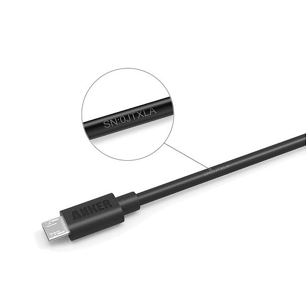 CABO MICRO USB POWERLINE 1,8M CINZA
