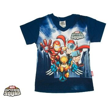 Camiseta Infantil Azul - Marvel  Tamanho 1