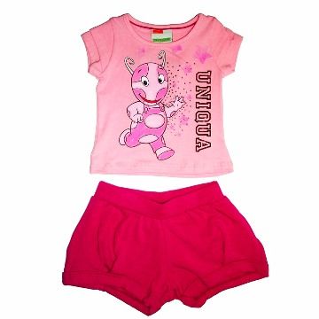 Conj. Blusa Short Backyardigans Uni Rosa Cl Pinck