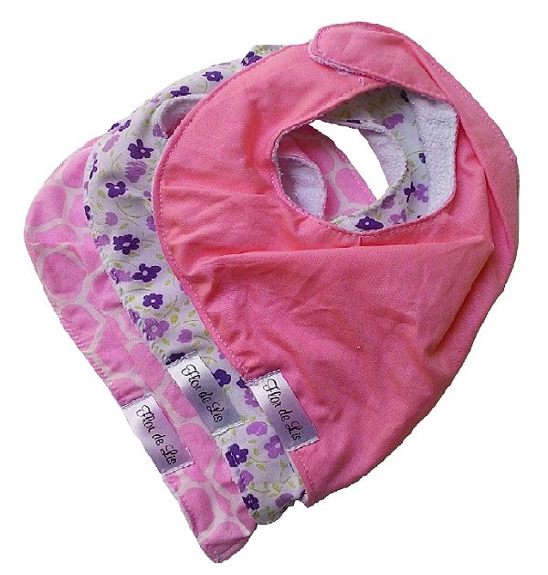 Kit 03 babadores tipo bandana