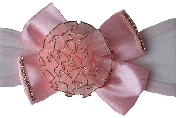 Faixinha Infantil  Flor Rosa