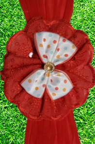 Faixinha Infantil Flor Vermelha e Creme