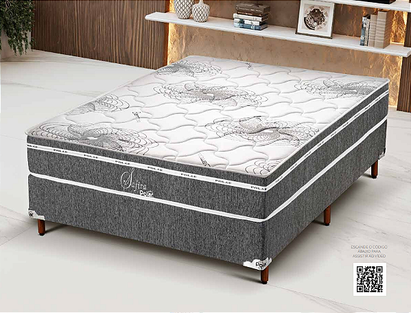 Cama box casal Safira Plus Cinza