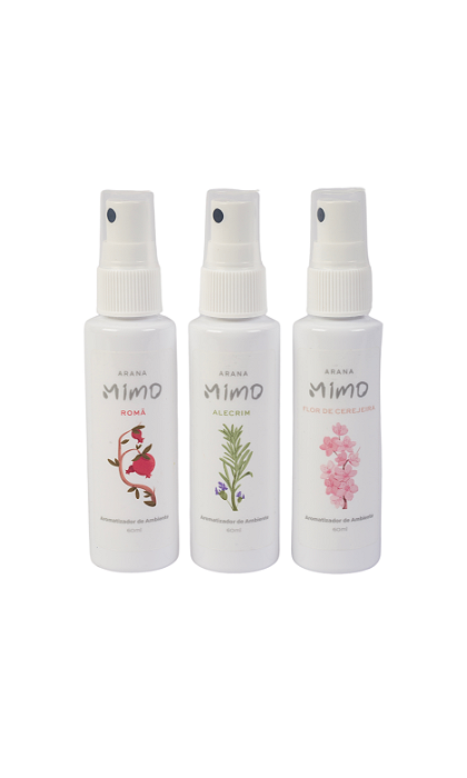 Kit 3 Mini Aromatizadores Mimo 60ml | Linha Mimo Arana