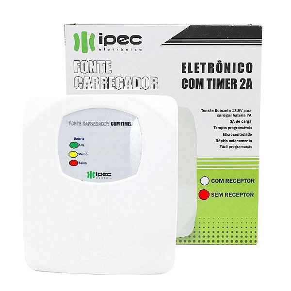 Fonte Carregador Eletronico Flutuador C/ Timer 2A Ipec