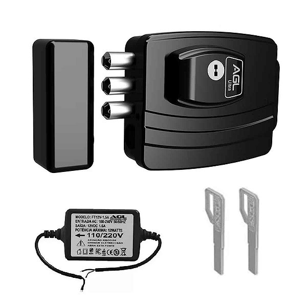 Fechadura Eletrônica Agl Ultra Preta - 42mm C. E-code F. Esp.