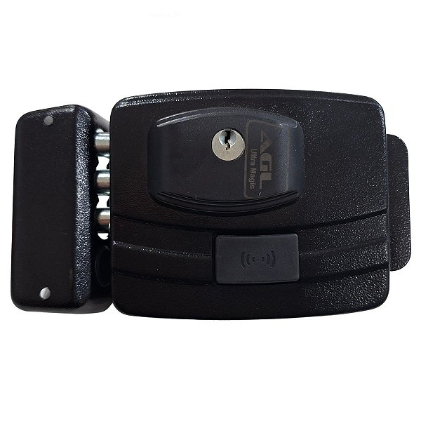 Fechadura Eletrônica AGL Ultra Magic Preta - 42MM Chave Simples F. Esp. Unidade