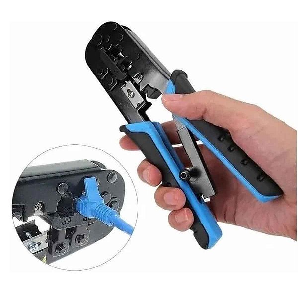 Alicate Crimpar Catraca Para RJ45 RJ11 RJ12 Crimpagem FRM-ACR300