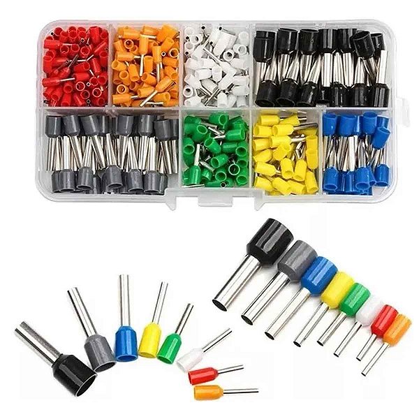 Estojo Conector Terminal Ilhos Tubular Fio Elétrico Isolado TIT-TU8N1200