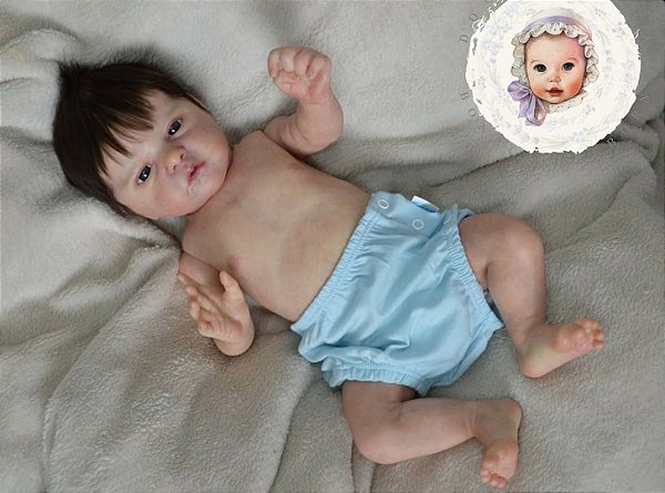 Bebê Reborn Menino Inteiro de Silicone Realista Cabelo Implantado Fio A Fio Recém  Nascido Molde ATTICUS - Doce Criança Bonecas Reborn