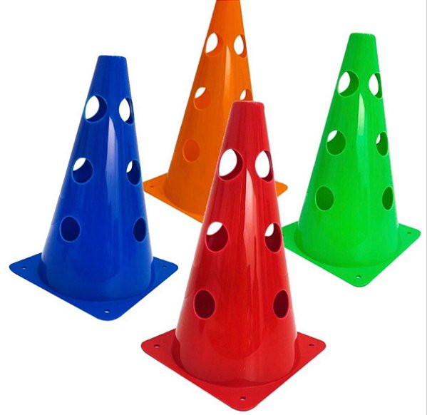 Cone Plástico Furado Esportivo 23cm