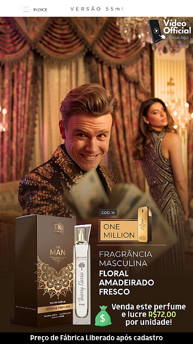 16 INSPIRAÇÃO TK - ONE MILLION MEN 55ML | Perfume Para Revenda