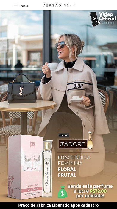 06 INSPIRAÇÃO TK - JADORE DIOR 55ML | Perfume Para Revenda