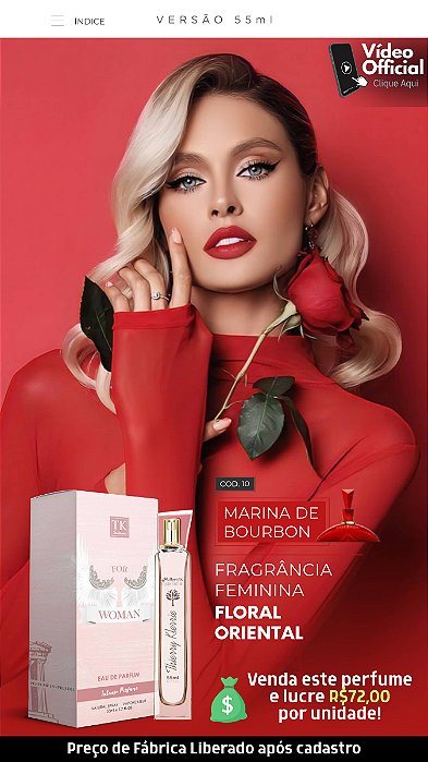 10 INSPIRAÇÃO TK - MARINA DE BOURBON 55ML | Perfume Para Revenda