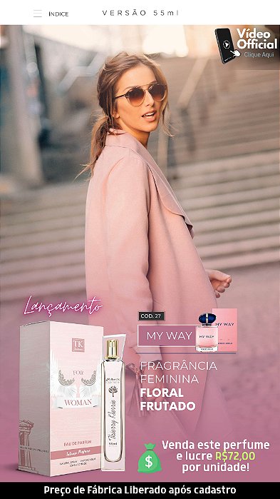 27 INSPIRAÇÃO TK - MY WAY FEMININO 55ML | Perfume Para Revenda