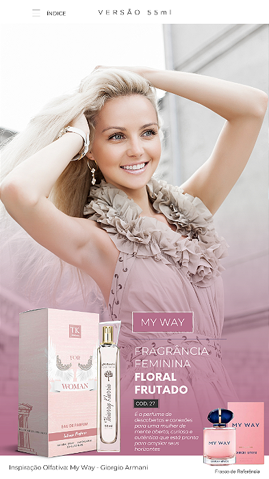 27 INSPIRAÇÃO TK - MY WAY FEMININO 55ML | Perfume Para Revenda