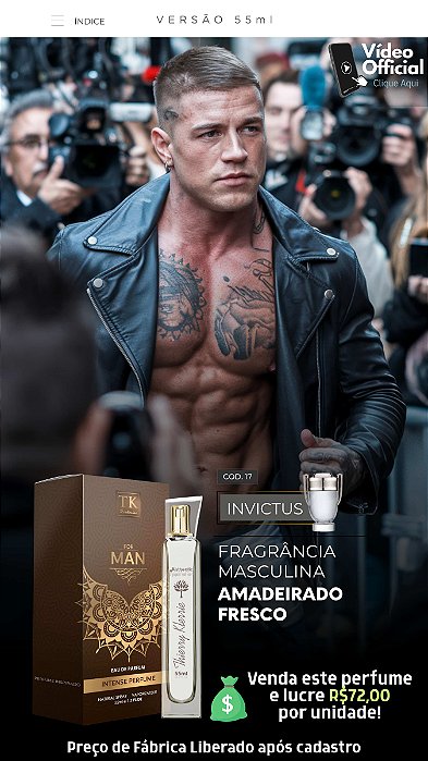 17 - INSPIRAÇÃO TK - INVICTUS PACO RABANNE 55ML | Perfume Para Revenda