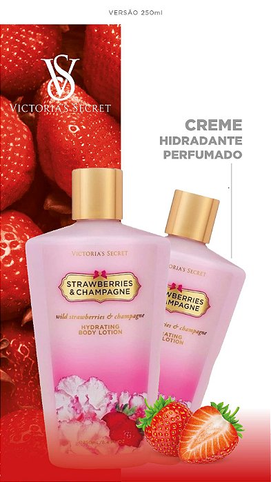 Creme Hidratante Victoria's Secret Strawberries E Champagne 250ml