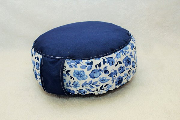 Kit Zafu + Zabuton Azul Modelo 1 - Almofada de meditação