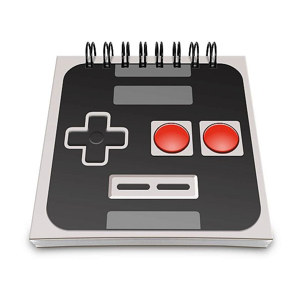 Bloco de Anotações Gamer Joystick Nintendo NES 8-bits - 9 x 9 cm 60 folhas