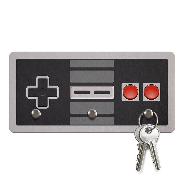 Porta Chaves Ecológico Gamer Joystick Nintendo NES 8-bits