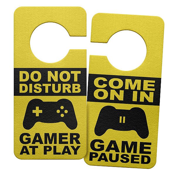 Aviso de Porta Ecológico Gamer at Play