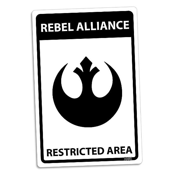 Placa Decorativa - Star Wars "Restricted Area - Rebel Alliance" - 16 x 24 cm