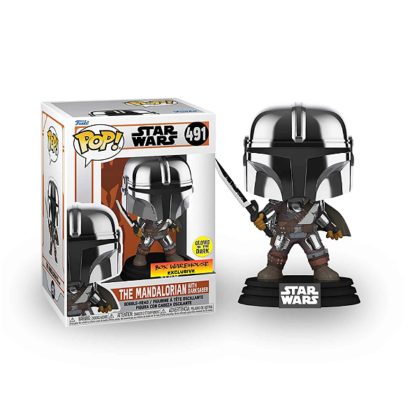 Funko Pop! Star Wars - The Mandalorian with Darksaber #491 (Box Warehouse Exclusive)