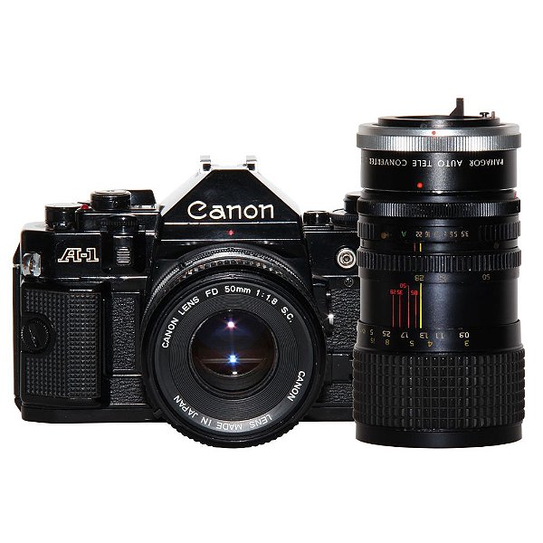 Câmera Canon A-1 + Lente Canon 50mm 1.8 + Lente Tokina 28-85mm - Seminovo