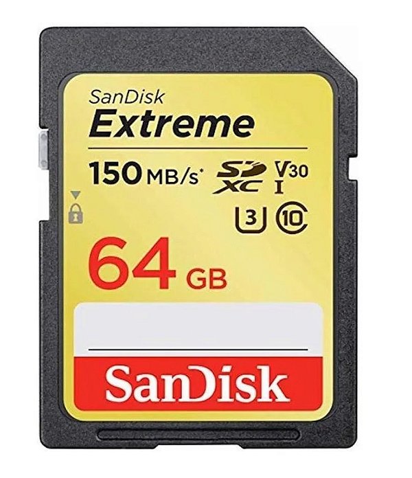 Cartão SD Sandisk Extreme 64GB 150 MB/s SDXC UHS-I 4k Original CH