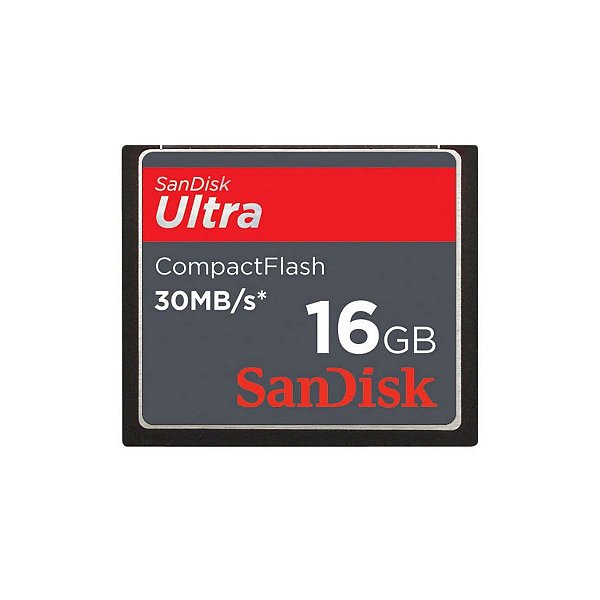 Cartão CF Sandisk Ultra 16GB Compact Flash 30 MB/s Full HD