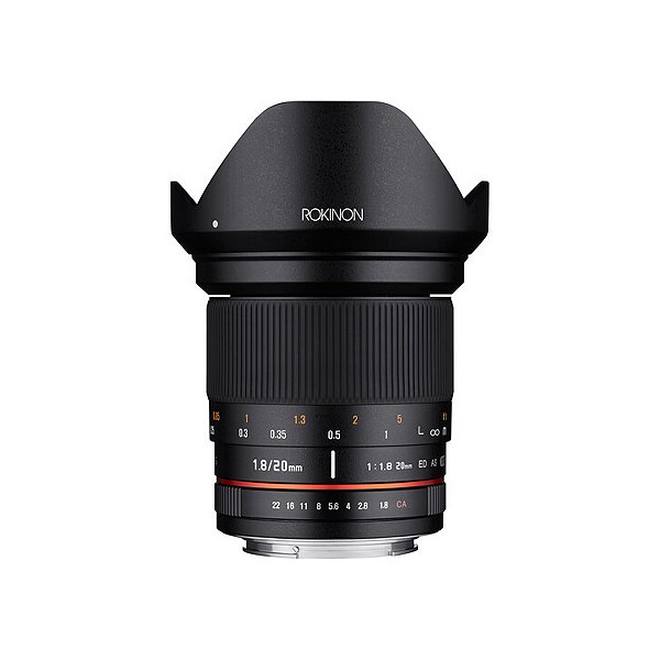 Lente Rokinon 20mm f/1.8 ED AS UMC para Canon EF - Seminovo