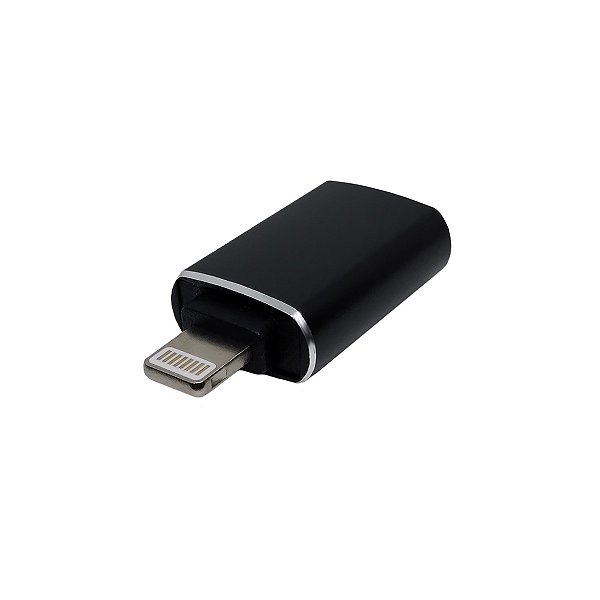 Adaptador USB Tipo A para entrada Lightning preto