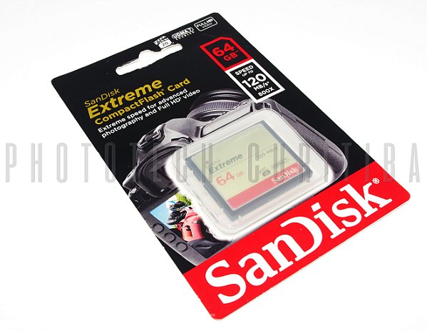 CARTÃO CF SANDISK EXTREME 64GB 120 MB/s