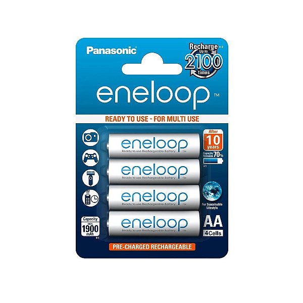 PILHA RECARREGÁVEL ENELOOP AA C/4 1900 MAH ORIGINAL