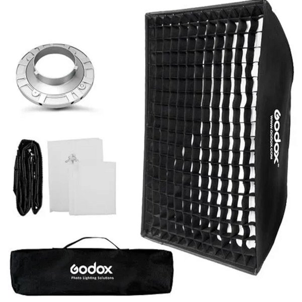 Softbox Bowens Com Grid 60x90cm Godox Para Flash Tocha, Iluminadores Led