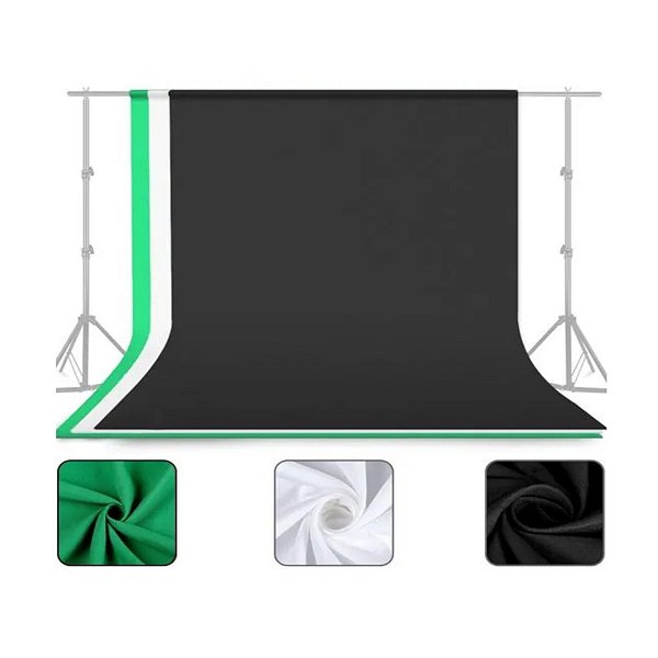 Fundo Infinito Tecido Algodão Muslim 3 X 5 M - Várias Cores - Preto