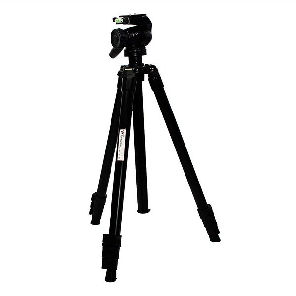 Tripé Profissional Weifeng WT6734- Preto 179cm Cabeça Hidráulica - Suporta 4kg