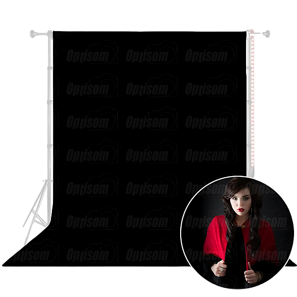 Fundo Infinito Fotográfico De Papel 1,35 M X 11m Preto Greika