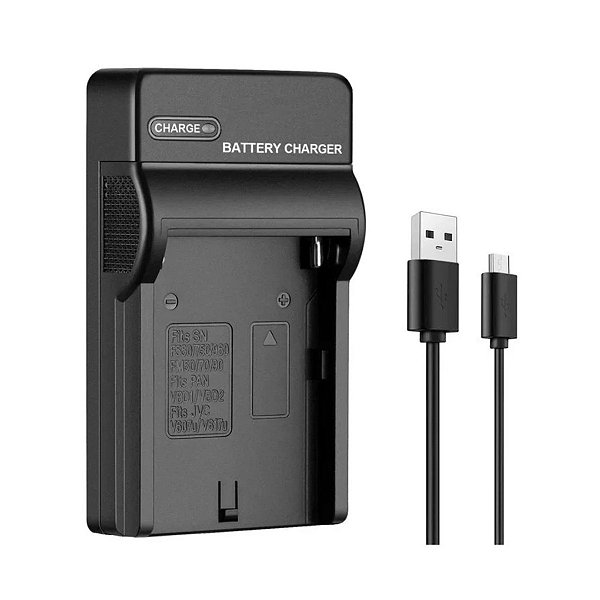 Carregador de Bateria USB NP F550/ 750/ 960