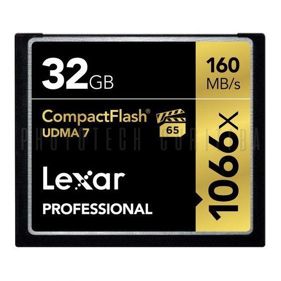 CARTÃO CF LEXAR PROFESSIONAL 32GB 1066 X 160 MB/S 4K
