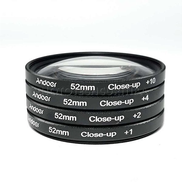 KIT FILTRO CLOSE-UP 52mm +1 +2 +4 +10 ANDOER