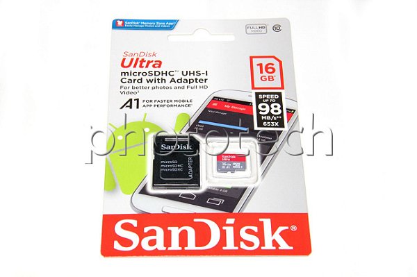 CARTÃO MICRO SD SANDISK ULTRA 16GB CLASS 10 98 MB/s MICROSDHC UHS-I A1 FULL HD ORIGINAL