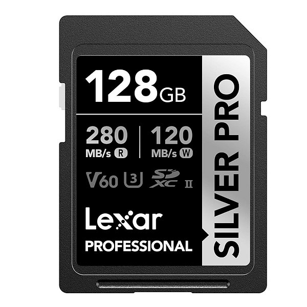 Cartão de Memória SDXC 128Gb Lexar Silver Pro 4K 280Mb/s UHS-II / V60 / U3