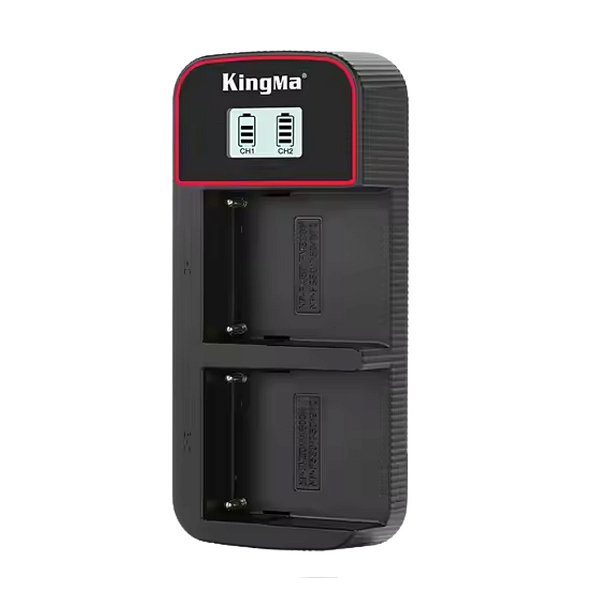 Carregador de Bateria Sony NP-F550/F750/F970/FM50/FM500H Led Duplo Kingma