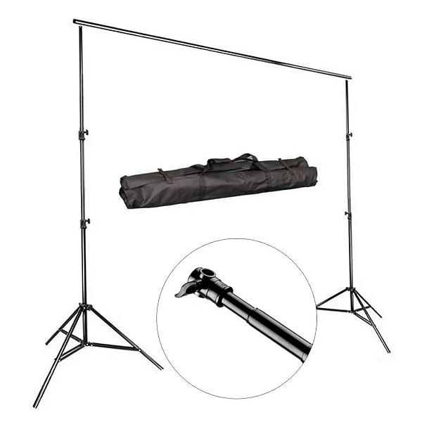 Kit Fundo Infinito 2 Tripés + Barra para Fundo de Papel 2,80 x 3MTS - BJJ-10