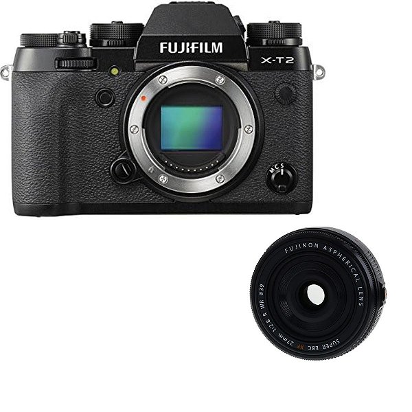 Câmera mirrorless Fujifilm X-T2 + Lente 27mm xf