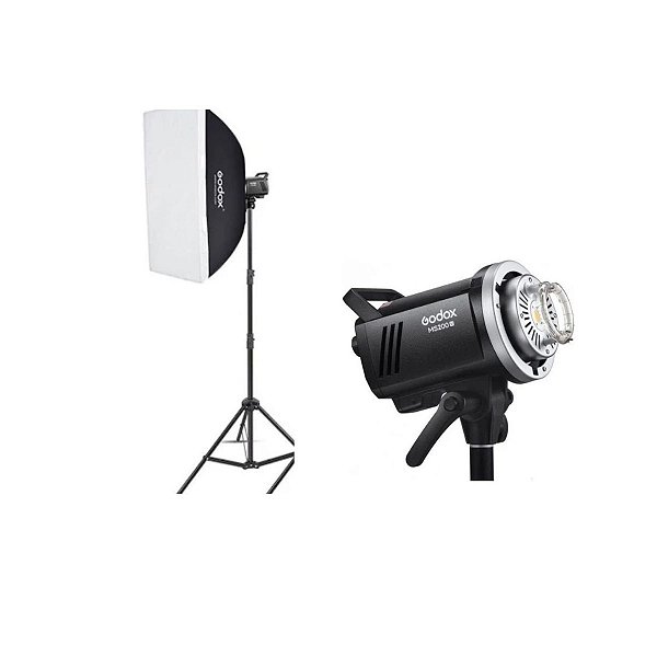 Kit Softbox 60x90 + Flash Godox Ms200 Bowens + Tripé 2.90m - Seminovo