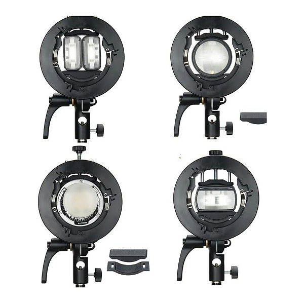 Suporte de Mão Para Speedlite Tipo Bowens redondo ou retangular GFB-50 Greika